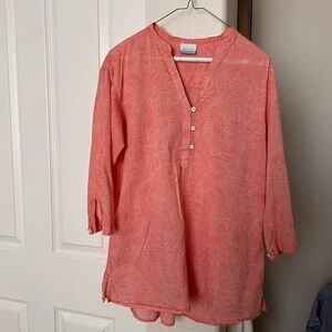 Columbia Coral Patterned Lightweight Tunic Blouse